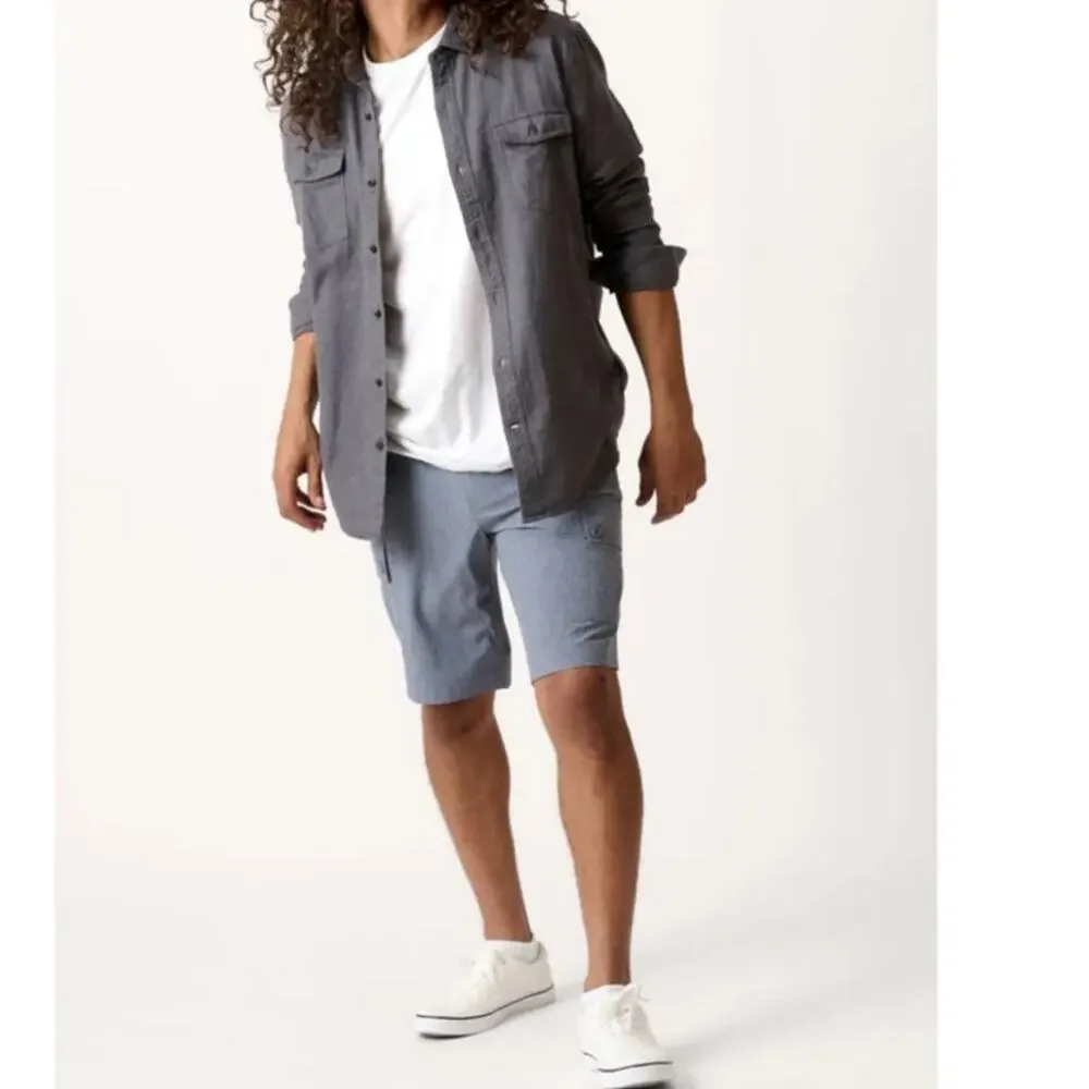 NWT Wearfirst Mens Cationic Cargo Shorts Navy Heather Size 30‎
